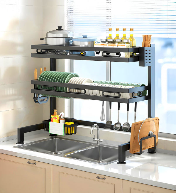 Joybos® Schwerlast-Küchenorganizer mit Geschirrständer und Abtropfschale F246