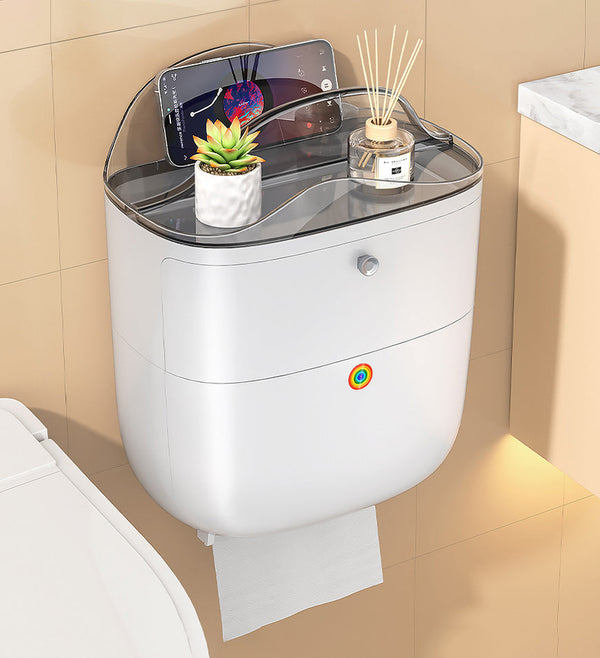 Joybos® Stanzfreie, multifunktionale, wasserdichte Taschentuchbox zur Wandmontage Z120